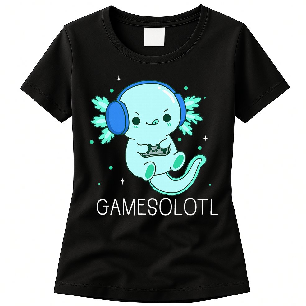 Kawaii Gamesolotl Axolotl Gamer Anime Gifts Womens T-Shirt