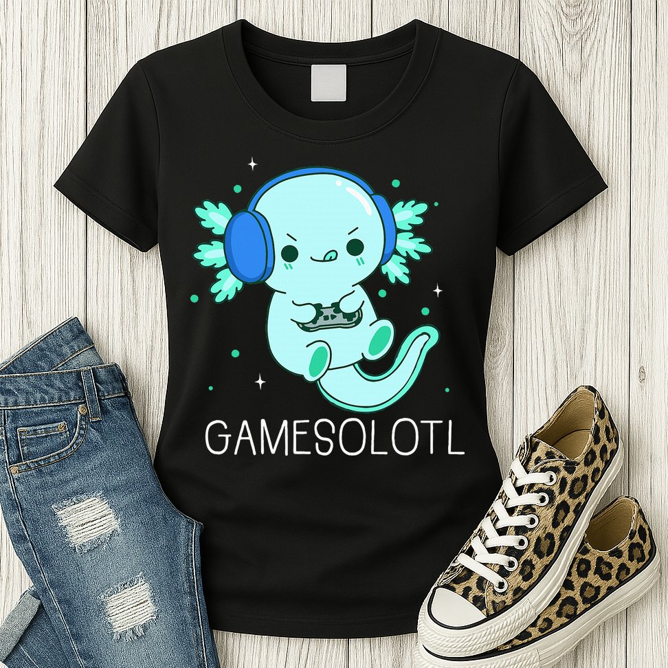 Kawaii Gamesolotl Axolotl Gamer Anime Gifts Womens T-Shirt
