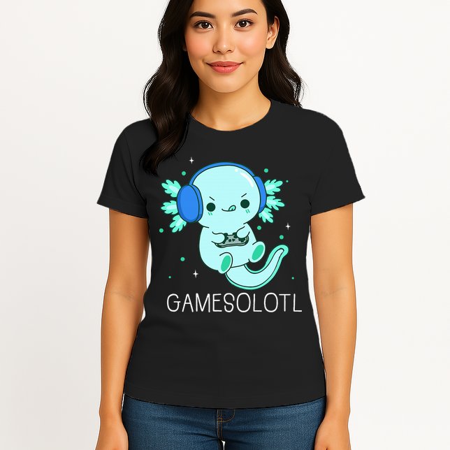 Kawaii Gamesolotl Axolotl Gamer Anime Gifts Womens T-Shirt