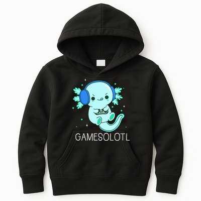 Kawaii Gamesolotl Axolotl Gamer Anime Gifts Kids Hoodie