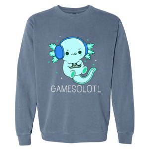 Kawaii Gamesolotl Axolotl Gamer Anime Gifts Garment-Dyed Sweatshirt