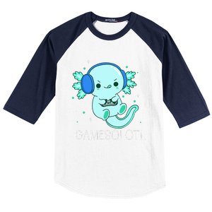 Kawaii Gamesolotl Axolotl Gamer Anime Gifts Baseball Sleeve Shirt