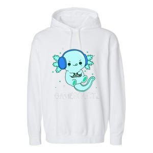 Kawaii Gamesolotl Axolotl Gamer Anime Gifts Garment-Dyed Fleece Hoodie