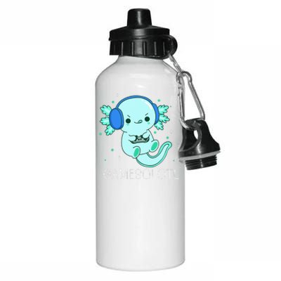 Kawaii Gamesolotl Axolotl Gamer Anime Gifts Aluminum Water Bottle