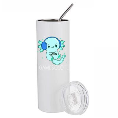 Kawaii Gamesolotl Axolotl Gamer Anime Gifts Stainless Steel Tumbler