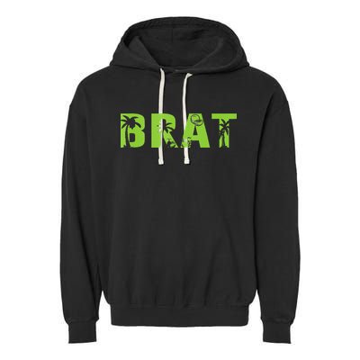 Kamala Green Brat Coconut Tree Summer Vibes Garment-Dyed Fleece Hoodie