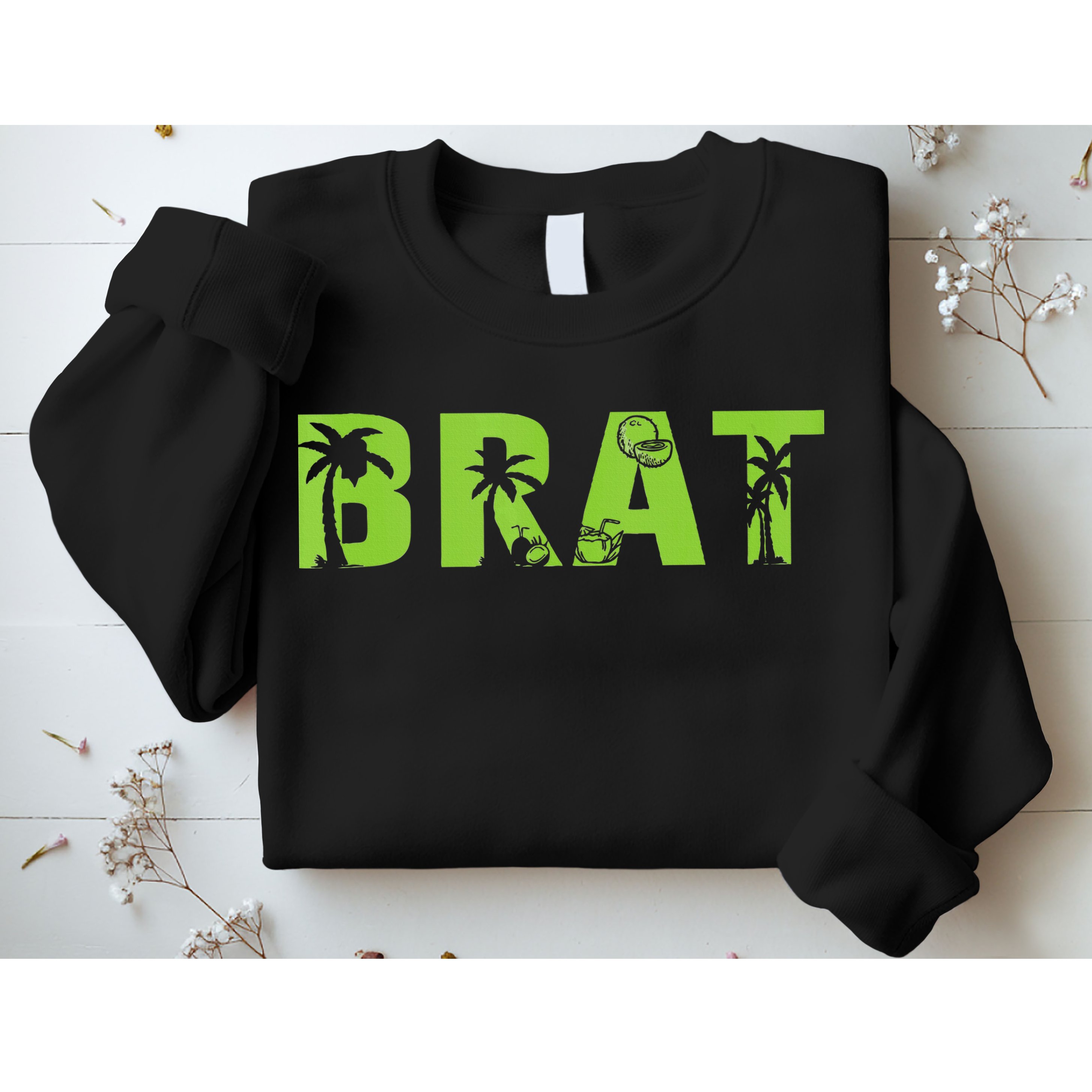 Kamala Green Brat Coconut Tree Summer Vibes Sweatshirt