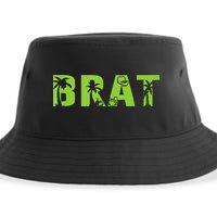 Kamala Green Brat Coconut Tree Summer Vibes Sustainable Bucket Hat
