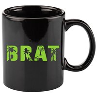 Kamala Green Brat Coconut Tree Summer Vibes 11oz C Handle Ceramic Mug