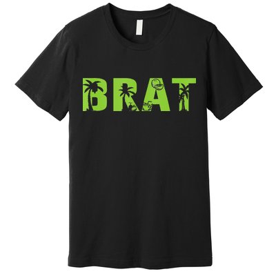 Kamala Green Brat Coconut Tree Summer Vibes Premium T-Shirt