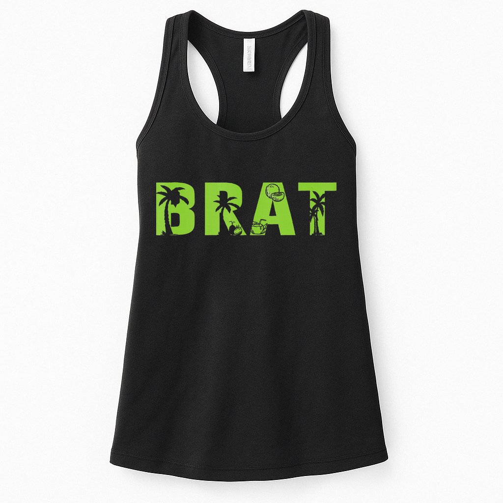 Kamala Green Brat Coconut Tree Summer Vibes Womens Tank Top