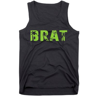 Kamala Green Brat Coconut Tree Summer Vibes Tank Top