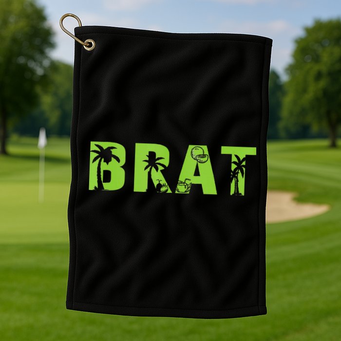 Kamala Green Brat Coconut Tree Summer Vibes Golf Towel