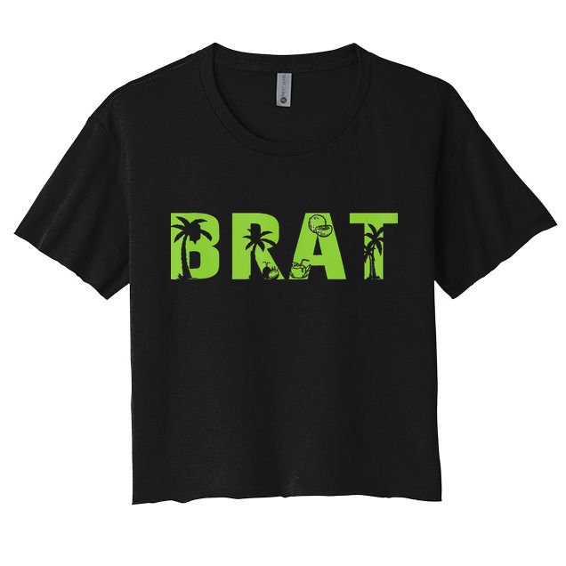 Kamala Green Brat Coconut Tree Summer Vibes Crop Top