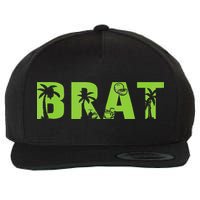 Kamala Green Brat Coconut Tree Summer Vibes Wool Snapback Cap