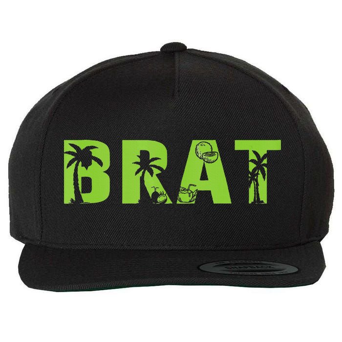 Kamala Green Brat Coconut Tree Summer Vibes Wool Snapback Cap
