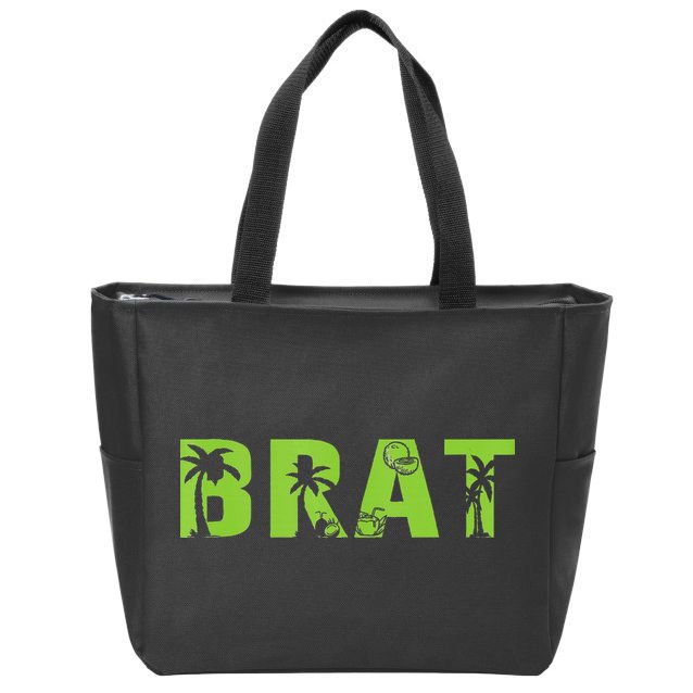Kamala Green Brat Coconut Tree Summer Vibes Zip Tote Bag