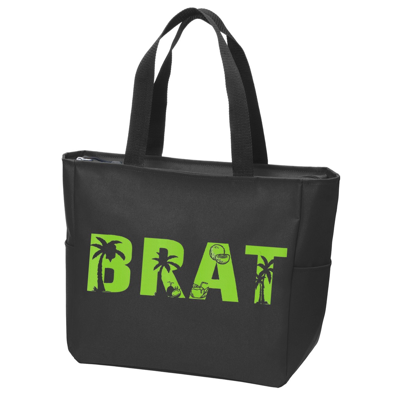 Kamala Green Brat Coconut Tree Summer Vibes Zip Tote Bag