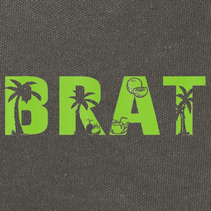Kamala Green Brat Coconut Tree Summer Vibes Cotton Canvas Backpack