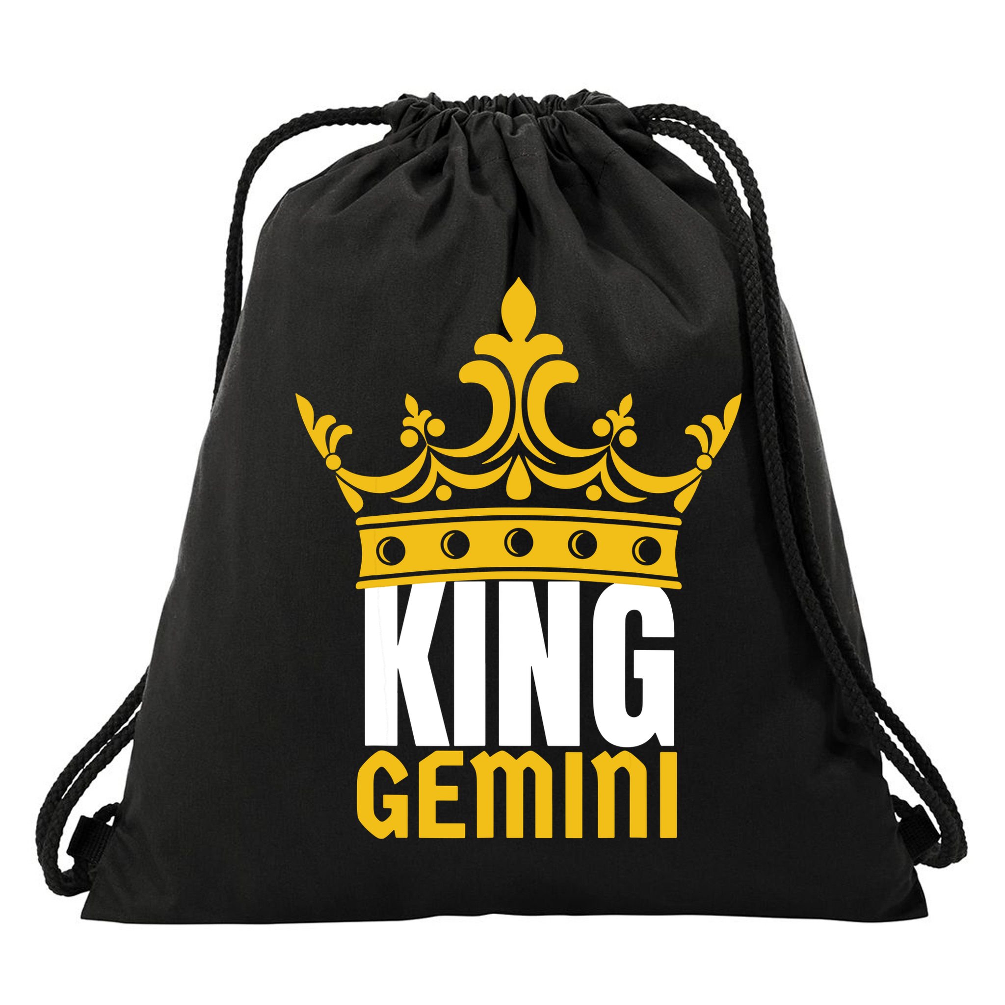 King Gemini Birthday Horoscope Zodiac Sign Astrology Drawstring Bag