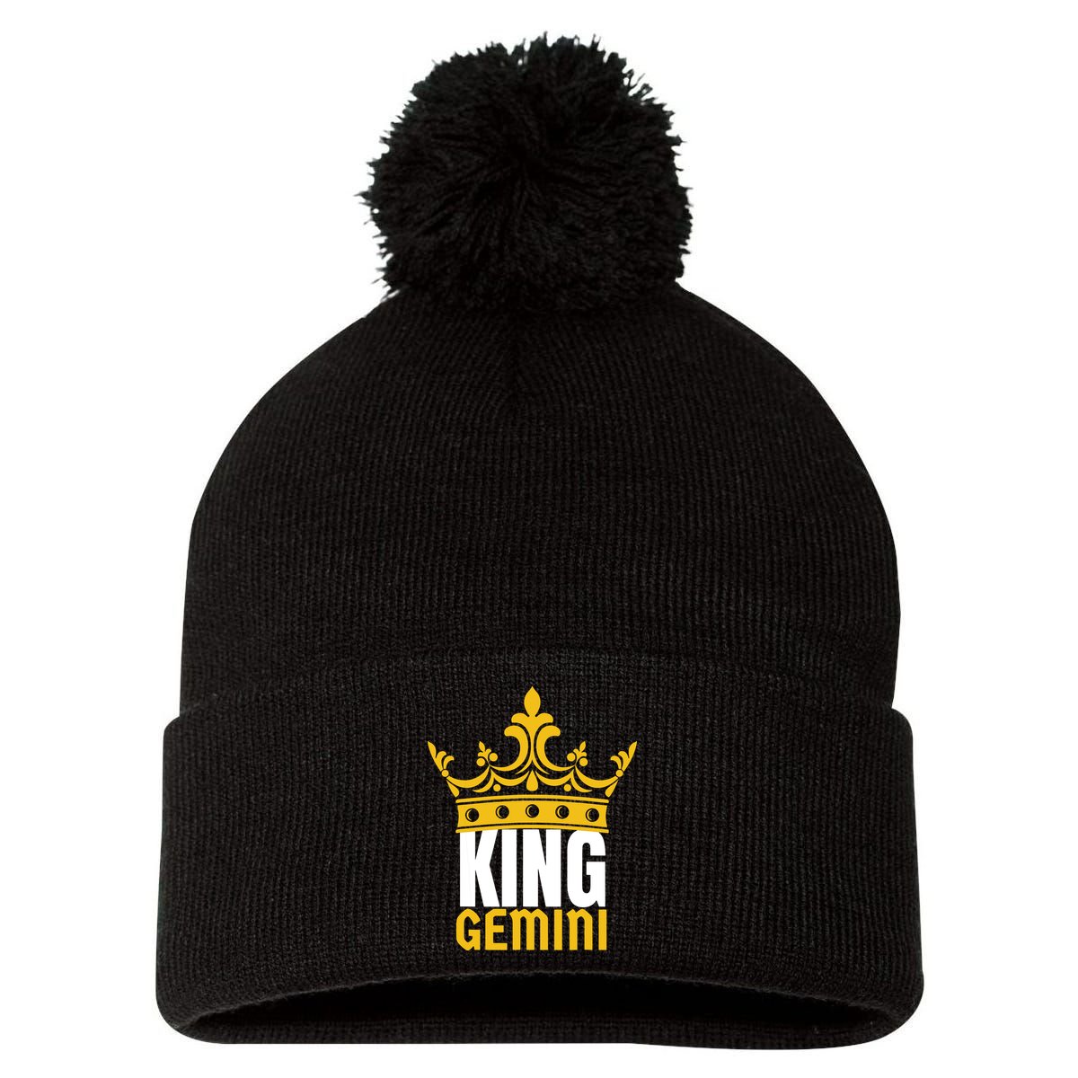 King Gemini Birthday Horoscope Zodiac Sign Astrology Pom Pom 12in Knit Beanie