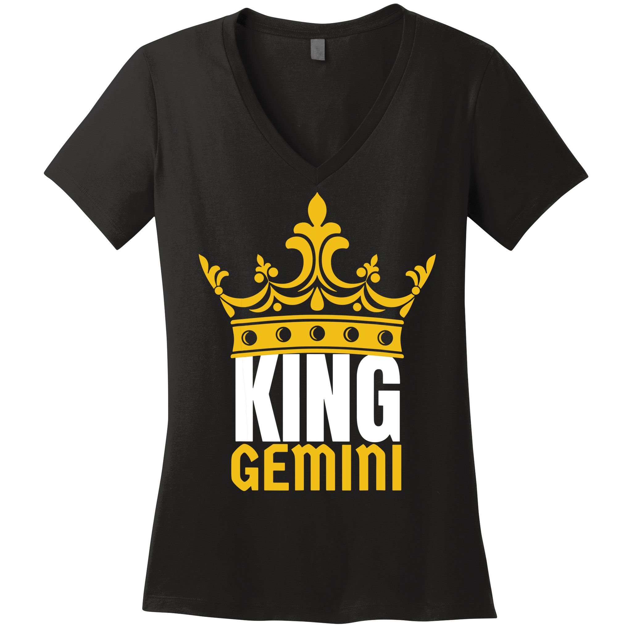 King Gemini Birthday Horoscope Zodiac Sign Astrology Women's V-Neck T-Shirt