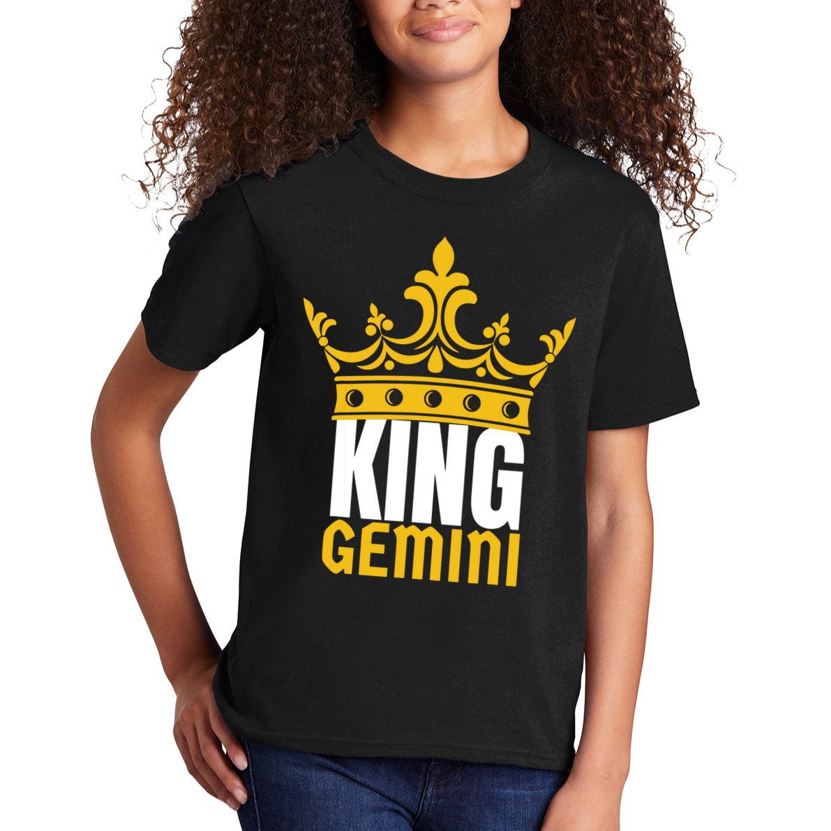King Gemini Birthday Horoscope Zodiac Sign Astrology Kids T-Shirt