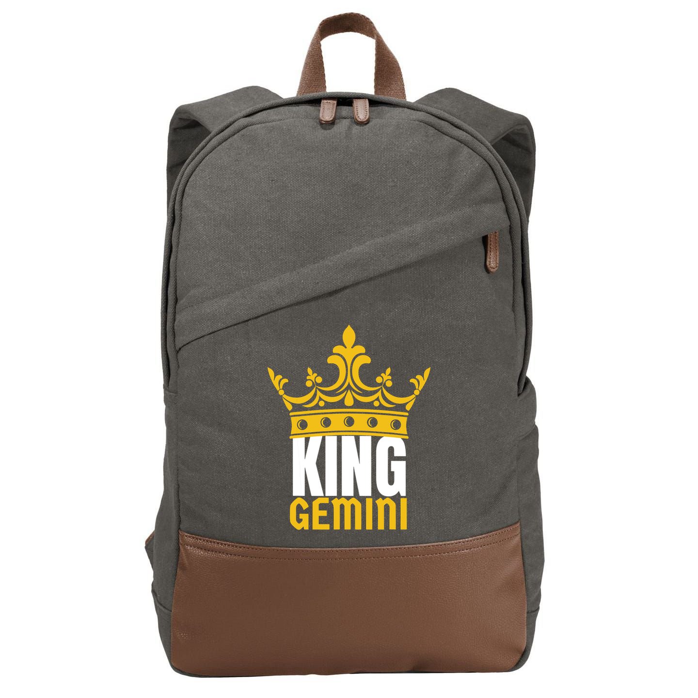 King Gemini Birthday Horoscope Zodiac Sign Astrology Cotton Canvas Backpack