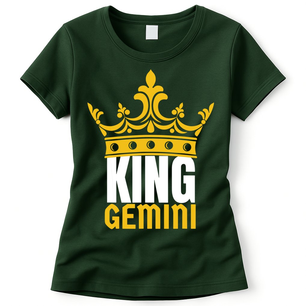 King Gemini Birthday Horoscope Zodiac Sign Astrology Womens T-Shirt