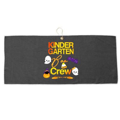 Kinder Garten Boo Crew Scare Kicked Event Trending Halloween Large Microfiber Waffle Golf Towel