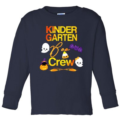 Kinder Garten Boo Crew Scare Kicked Event Trending Halloween Toddler Long Sleeve Shirt