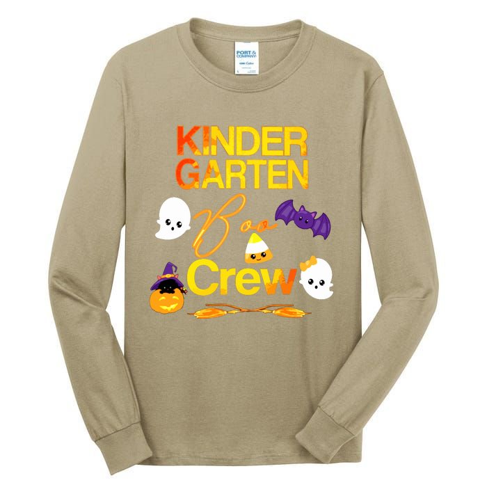 Kinder Garten Boo Crew Scare Kicked Event Trending Halloween Tall Long Sleeve T-Shirt