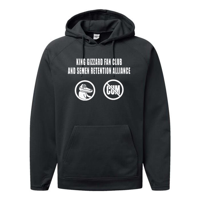 King Gizzard Club And Semen Retention Alliance Performance Fleece Hoodie