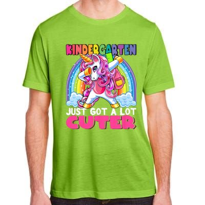 Kindergarten Got Cuter Dabbing Unicorn Back To School Adult ChromaSoft Performance T-Shirt