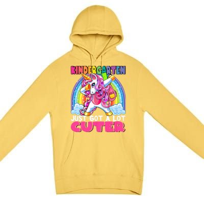 Kindergarten Got Cuter Dabbing Unicorn Back To School Premium Pullover Hoodie