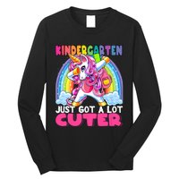 Kindergarten Got Cuter Dabbing Unicorn Back To School Long Sleeve Shirt