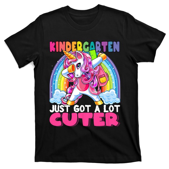 Kindergarten Got Cuter Dabbing Unicorn Back To School T-Shirt