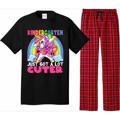 Kindergarten Got Cuter Dabbing Unicorn Back To School Pajama Set