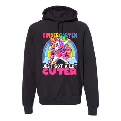 Kindergarten Got Cuter Dabbing Unicorn Back To School Premium Hoodie