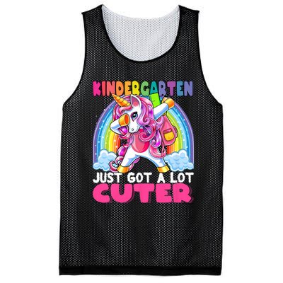 Kindergarten Got Cuter Dabbing Unicorn Back To School Mesh Reversible Basketball Jersey Tank