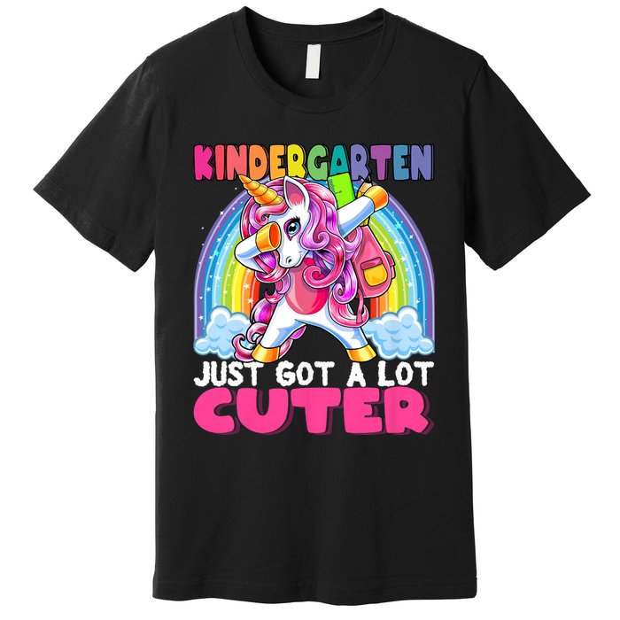 Kindergarten Got Cuter Dabbing Unicorn Back To School Premium T-Shirt