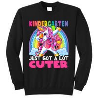 Kindergarten Got Cuter Dabbing Unicorn Back To School Tall Sweatshirt