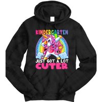 Kindergarten Got Cuter Dabbing Unicorn Back To School Tie Dye Hoodie