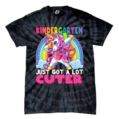 Kindergarten Got Cuter Dabbing Unicorn Back To School Tie-Dye T-Shirt