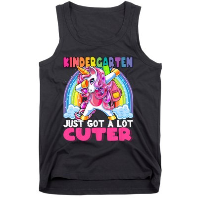 Kindergarten Got Cuter Dabbing Unicorn Back To School Tank Top