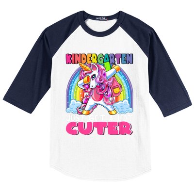 Kindergarten Got Cuter Dabbing Unicorn Back To School Baseball Sleeve Shirt