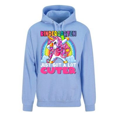 Kindergarten Got Cuter Dabbing Unicorn Back To School Unisex Surf Hoodie