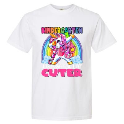 Kindergarten Got Cuter Dabbing Unicorn Back To School Garment-Dyed Heavyweight T-Shirt