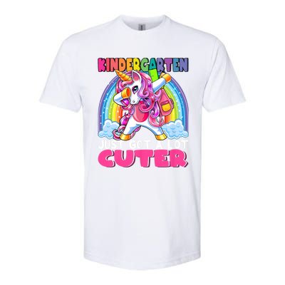 Kindergarten Got Cuter Dabbing Unicorn Back To School Softstyle CVC T-Shirt