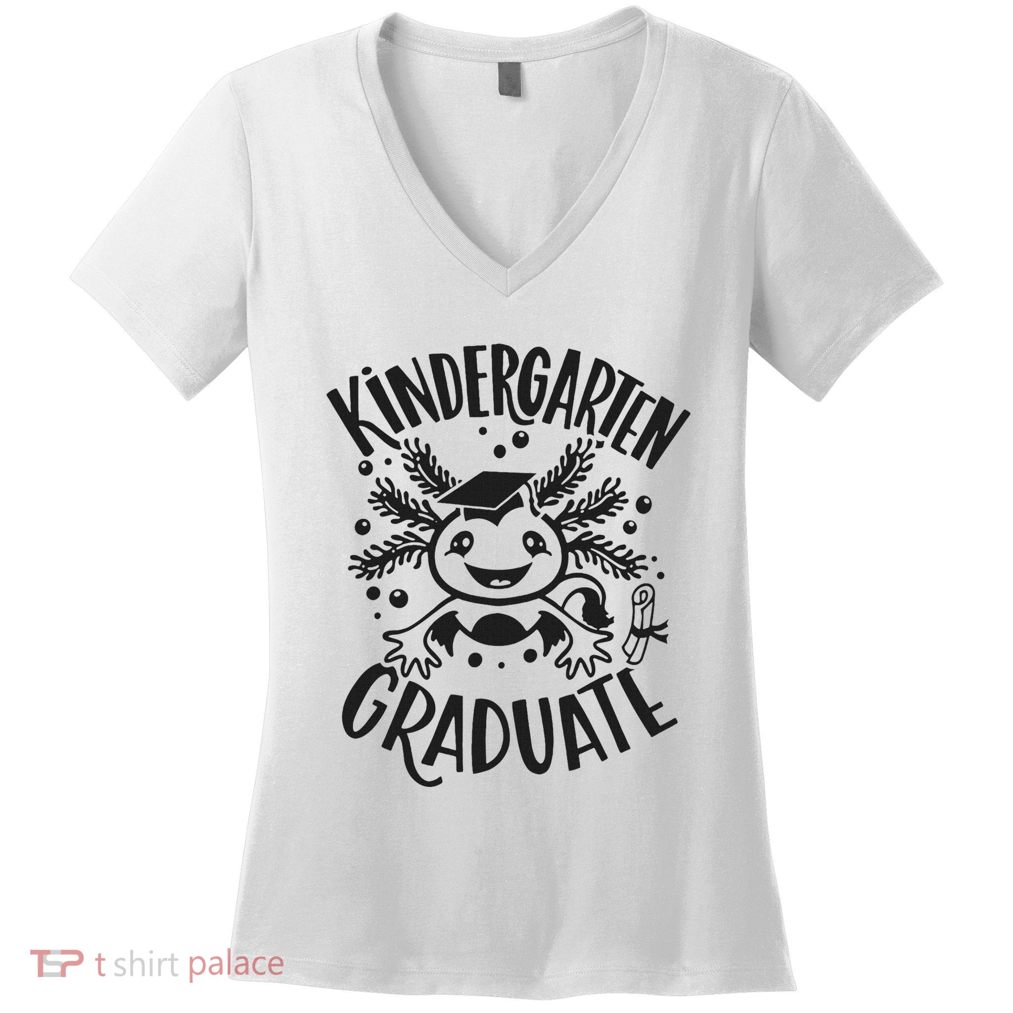 Kindergarten Graduate Cute Axolotl Design Women's V-Neck T-Shirt